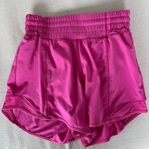 Women’s Lululemon Hotty Hot High-Rise Lined 4” Shorts, Size: 2, Color:Sonic Pink